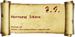 Hornung Iduna névjegykártya